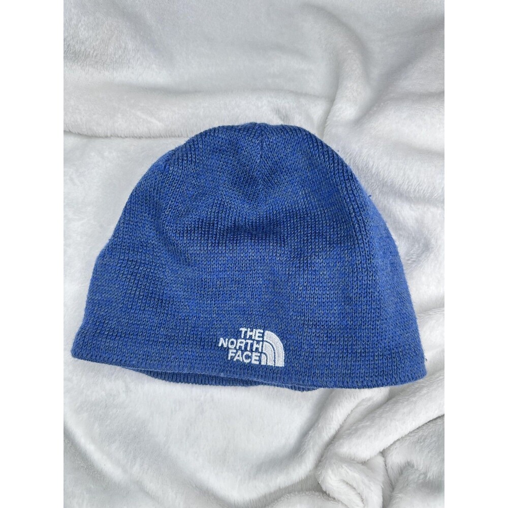 The North Face Hat Beanie OS Blue Knit Mens One Size Outdoor Winter Stretch